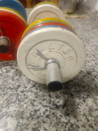 Mancuernas con discos de colores