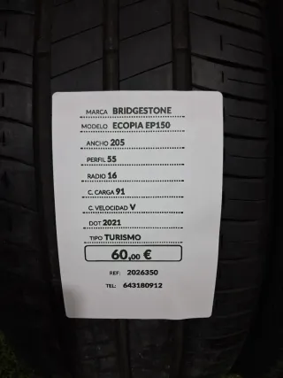 205 55 16 91V BRIDGESTONE ECOPIA EP150