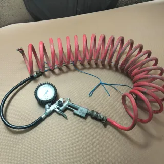 Manguera compresor aire espiral roja