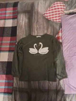 Maglia bambina maniche lunghe cigni