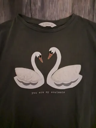 Maglia bambina maniche lunghe cigni