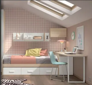 Cama litera con escritorio, Camas nido y compactos