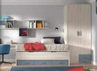 Cama litera con escritorio, Camas nido y compactos