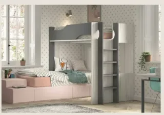 Cama litera con escritorio, Camas nido y compactos