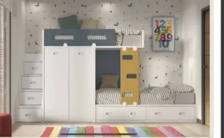 Cama litera con escritorio, Camas nido y compactos