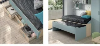 Cama litera con escritorio, Camas nido y compactos