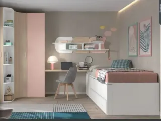 Cama litera con escritorio, Camas nido y compactos