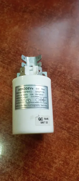 Filtro EMI AERODEV DNF06-P 10A Lavadora