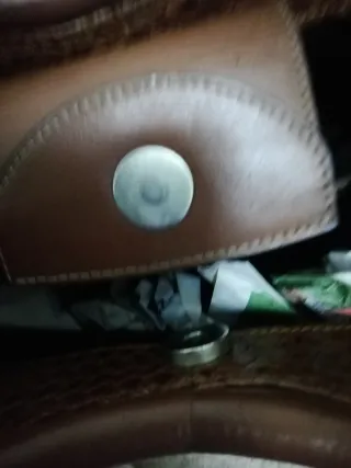 Bolso de piel trenzada marrón