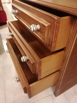 Mueble auxiliar 3 cajones madera para restaurar