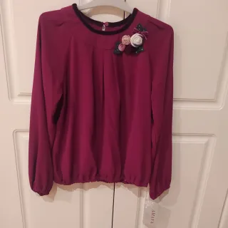 Conjunto blusa y falda niña floral