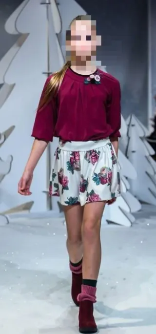 Conjunto blusa y falda niña floral