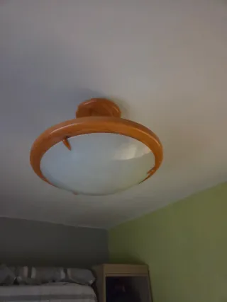 Lámpara de techo metal y cristal – Muy buen estado