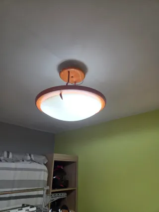 Lámpara de techo metal y cristal – Muy buen estado