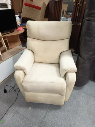 Poltrona relax beige in tessuto