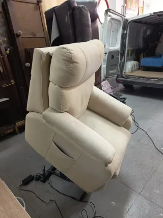 Poltrona relax beige in tessuto