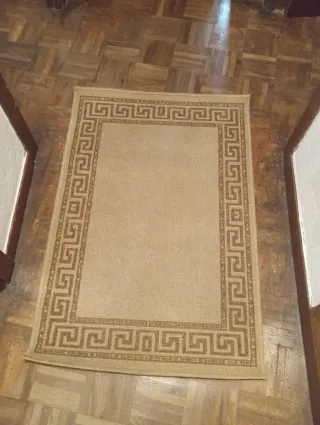 Juego de 3 alfombras beige y marrón