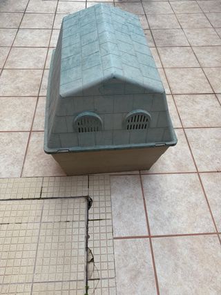 Caseta Perro Grande PVC Beige/Teal