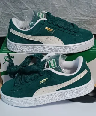 Puma Suede XL Talla 37 Verde/Blanco