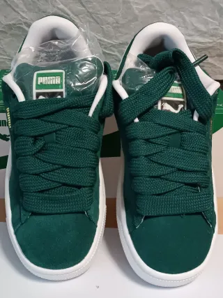 Puma Suede XL Talla 37 Verde/Blanco