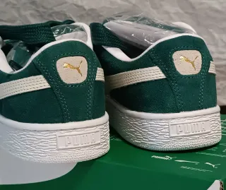 Puma Suede XL Talla 37 Verde/Blanco