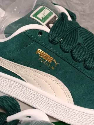 Puma Suede XL Talla 37 Verde/Blanco