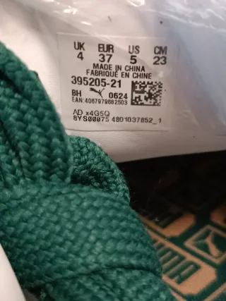 Puma Suede XL Talla 37 Verde/Blanco