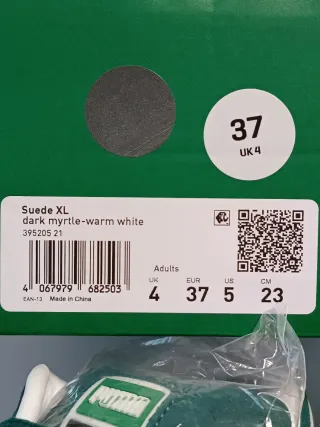 Puma Suede XL Talla 37 Verde/Blanco