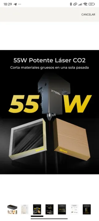 Cortadora Láser Xtool P2S 55W CO2