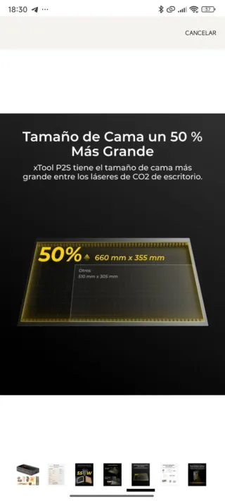 Cortadora Láser Xtool P2S 55W CO2