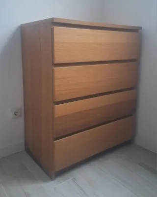 Cómoda 4 cajones madera 100x80x48cm