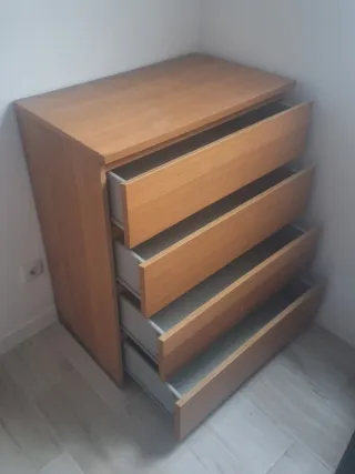 Cómoda 4 cajones madera 100x80x48cm