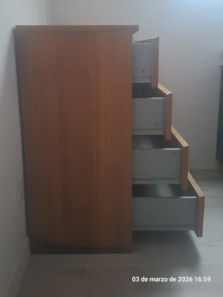 Cómoda 4 cajones madera 100x80x48cm