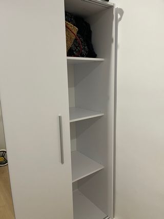 Armario blanco con espejo 150x55x195