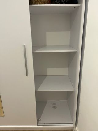 Armario blanco con espejo 150x55x195