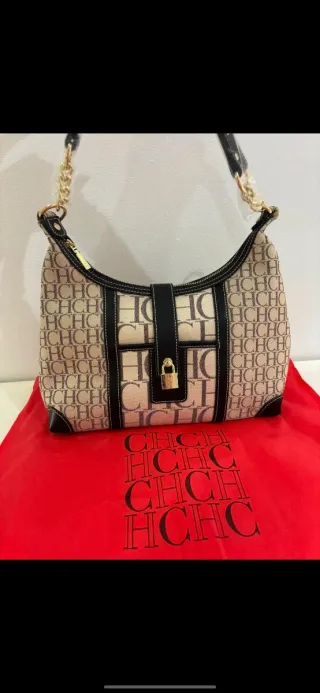 Bolso Carolina Herrera Beige y Negro