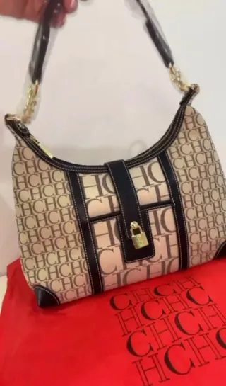 Bolso Carolina Herrera Beige y Negro