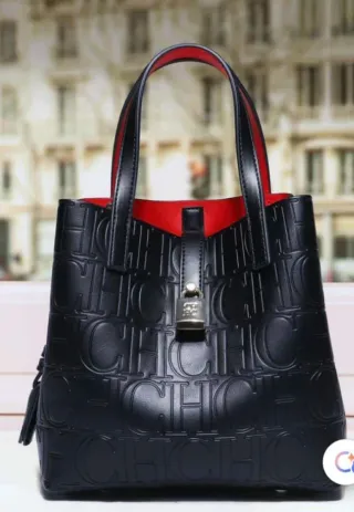 Bolso Carolina Herrera Beige y Negro