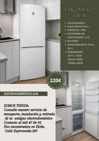 Frigorífico Balay Blanco 252L