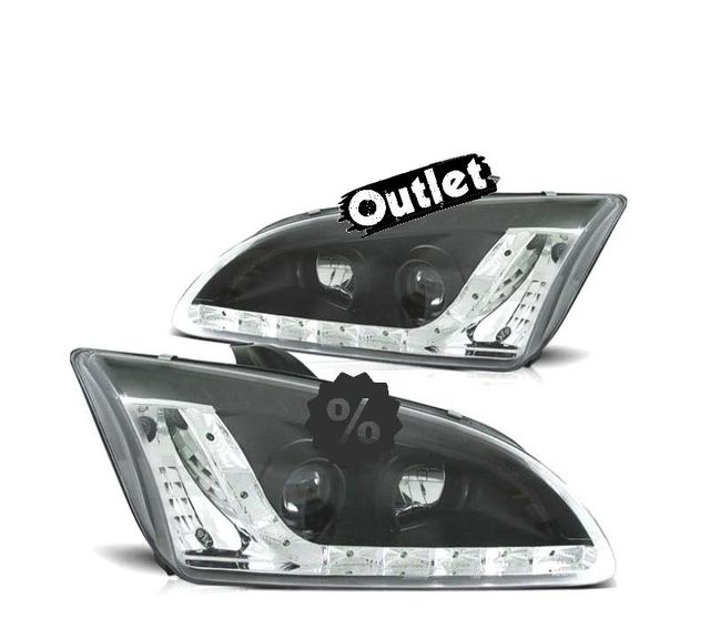 XC FAROS FORD FOCUS 04-08 LUZ DIURNA LED FONDO NEGRO R147020