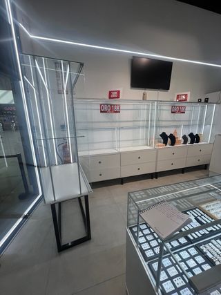 Mostrador Vitrina Blanca Cristal