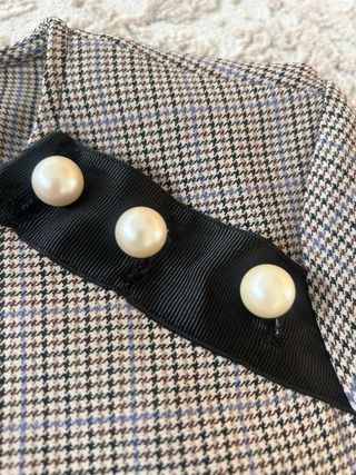 Blusa Zara Cuadros Perlas