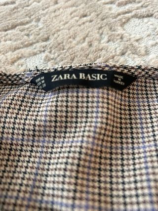 Blusa Zara Cuadros Perlas