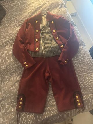 Traje de Fallero Completo Hombre Marrón y Rojo