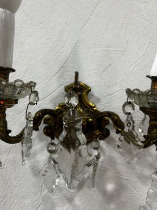 Pareja de apliques de pared vintage de dos brazos