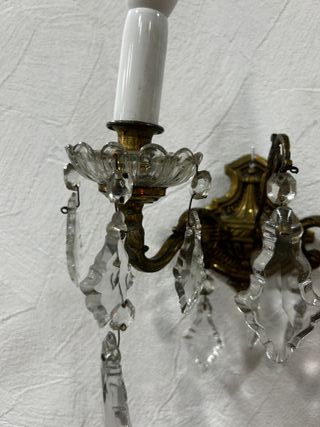 Pareja de apliques de pared vintage de dos brazos