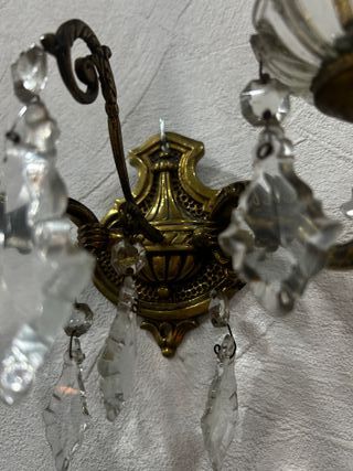 Pareja de apliques de pared vintage de dos brazos