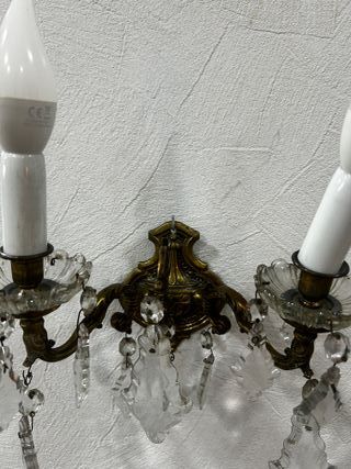 Pareja de apliques de pared vintage de dos brazos