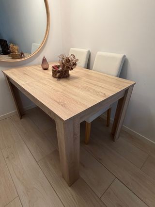 Mesa de comedor de madera 140 extensible a 190