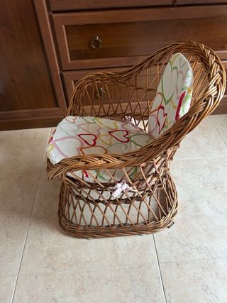 Sedia Vimini Bambini Vintage Anni '80